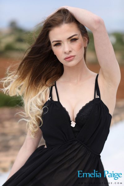 Emelia Paige Black Dress Nudes