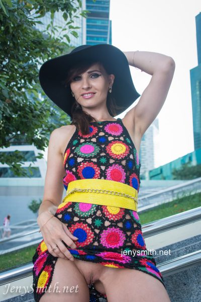 Jeny Smith Short Dress Flashing