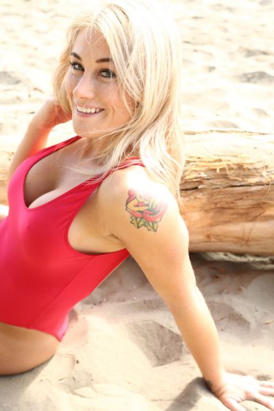 Katie Sexy Red Slingshot Bikini