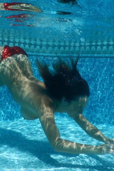 Nikki Sims Red Bikini Skinny Dipping