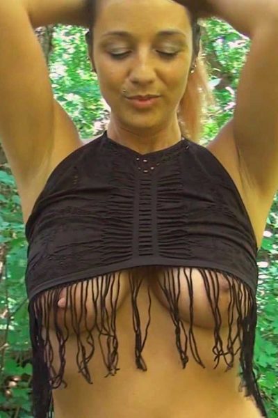 Nikki Sims Woods Walk Boobs